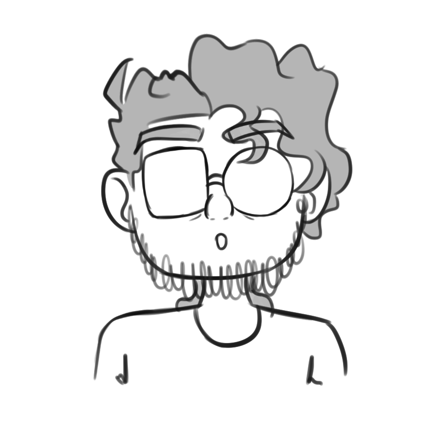 Drawing of Self with Shocked Expression